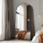 Arched Full-Length Mirror, Aluminum Alloy Frame, Tempered Glass Floor Mirror-1114336374-1114336375