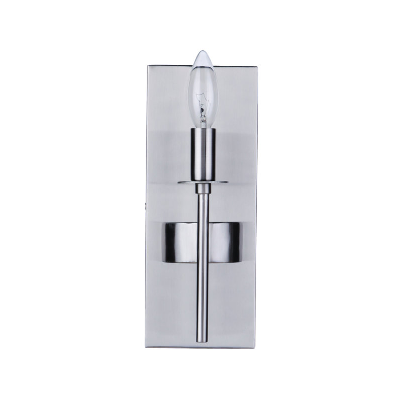 Applique murale à 1 lumière pour bougie, Nickel