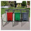 Remise extérieure pour poubelle, rangement en métal pour 3 grandes poubelles, remise en acier galvanisé avec couvercle à ressort pour le jardin, le patio et la cour - Noir-121408992