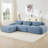 Boneless L-Shaped Corduroy Cloud Sectional Sofa With Ottoman-381968717