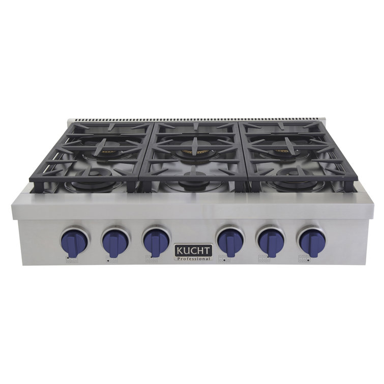 KUCHT Professional 36 in. Gas Range Top with Sealed Burners in Stainless Steel