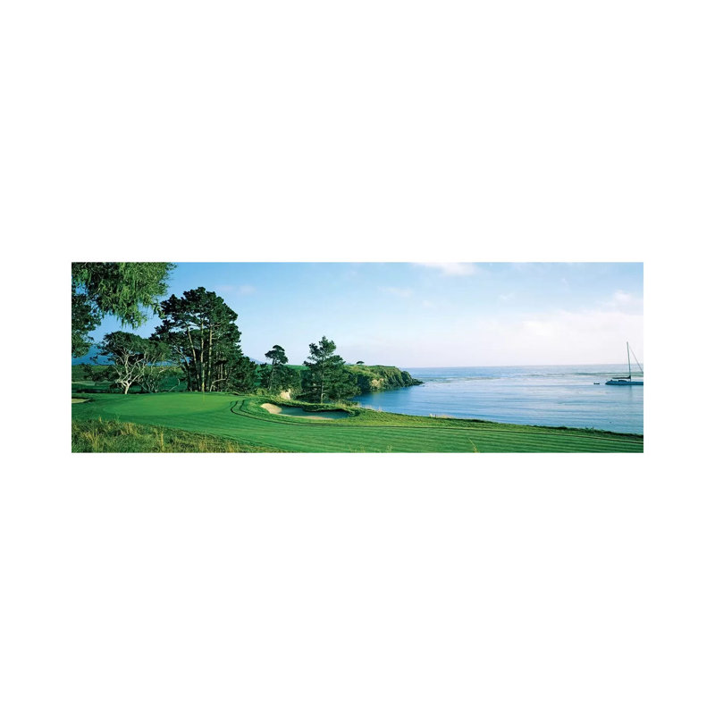 Pebble Beach Golf Course, Pebble Beach, Monterey County, California, USA by Panoramic Images - Wrapped Canvas Panoramic Print