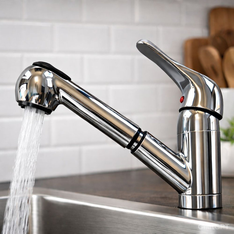 Single Handle Kitchen Faucet In Chrome Finish