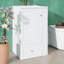 Meuble-lavabo autoportant de 20 pouces avec lavabo en céramique, conception à un trou de robinet, armoire avec tiroir à fermeture en douceur et tablettes latérales ouvertes avec barre à serviettes-1837257251