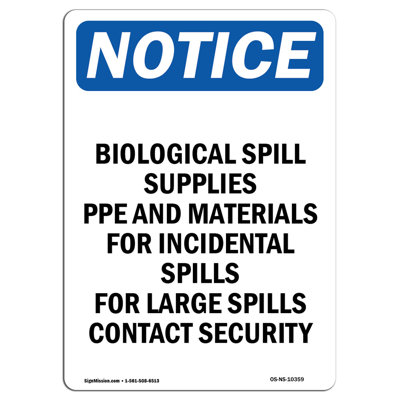 Biological Spill Supplies Sign