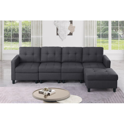 Kentrell 100'' Upholstered Sectional Sofa With Ottoman