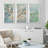 «Spring Branch With Birds» par Patricia Pinto - cadre photo 3 pièces, impression multi-pièces-31707373