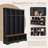 Farmhouse Hall Tree With 8 Hooks,Practical Entryway Bench With Open Compartments For Mudroom, Living Room-1675831014