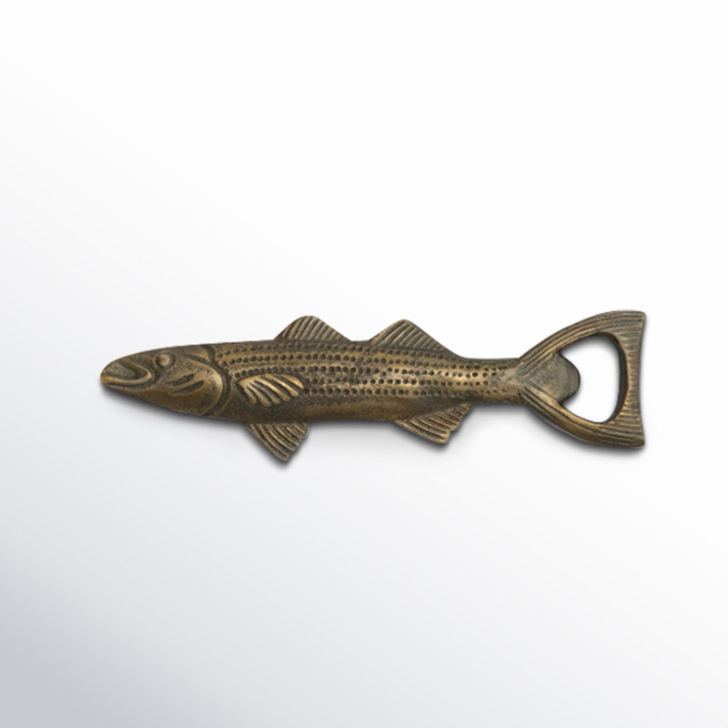 Antique Gold Cast Aluminum Fish Shaped Bottle Opener