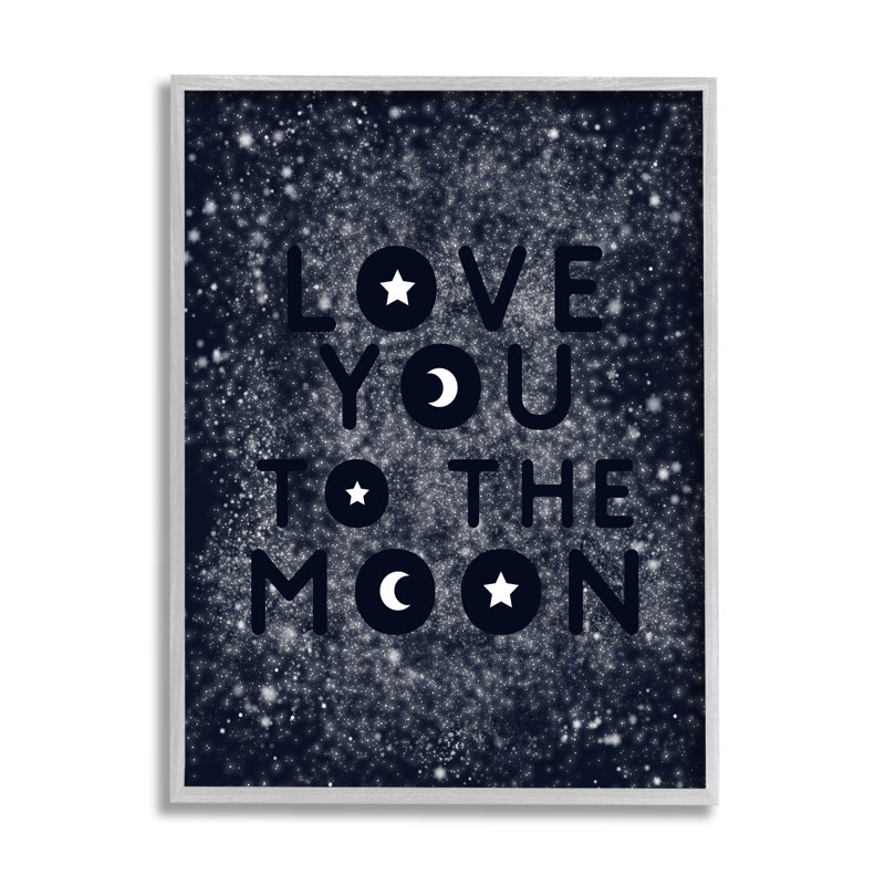 Love You To Moon, H 14 po x l 11 po x P 1,5 po, Estampe numérique Farmhouse