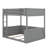 Queen Size Wooden Bunk Bed With Built-In Shelves, LED Light And USB Charging Station-535164802