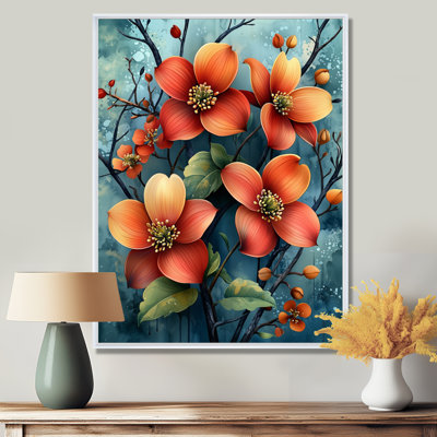 Korte Dogwood Trees A Symphony Of Branches And Blossoms I - art mural cornouiller