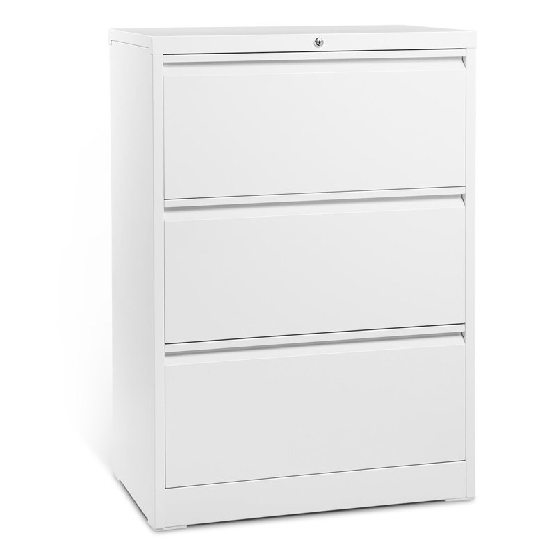 17.7'' Wide 3 -Drawer Steel File Cabinet, White