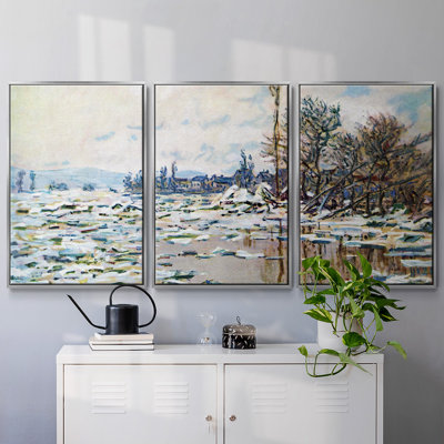 " Break Up Of Ice By Monet " 3 - Pieces
