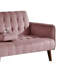 Canapé-lit de 72 po - Dossier convertible pliant en lit double avec porte-gobelet et table rabattable - Canapé en lin compact pour petits espaces - Assemblage facile, rose-1057980535