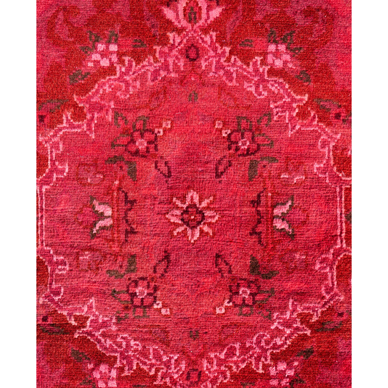 Overdyed Hand-Knotted Wool Modern-Contemporary Pink Area Rug 3' 1" x 5' 1"