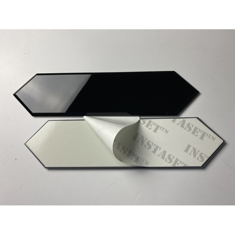 Reflections Peel & Stick 6 x 8 Beveled Diamond Glass Mirror Tile in Silver  - Tilelelo