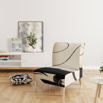 Fauteuil de chambre rembourré noir et blanc