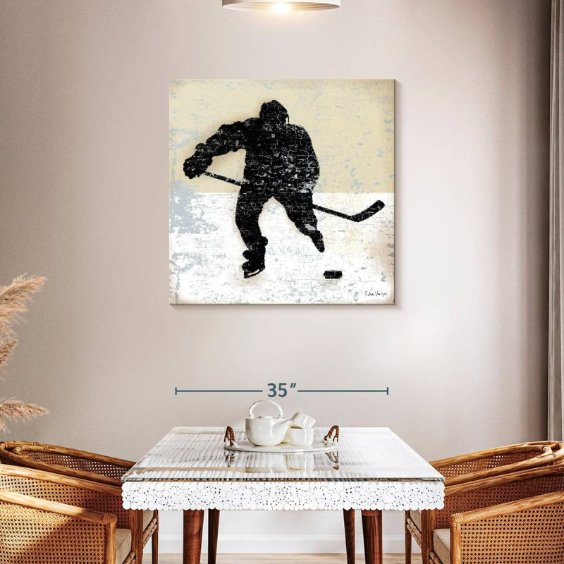 Joueur de hockey rétro, H 36 po x l 36 po