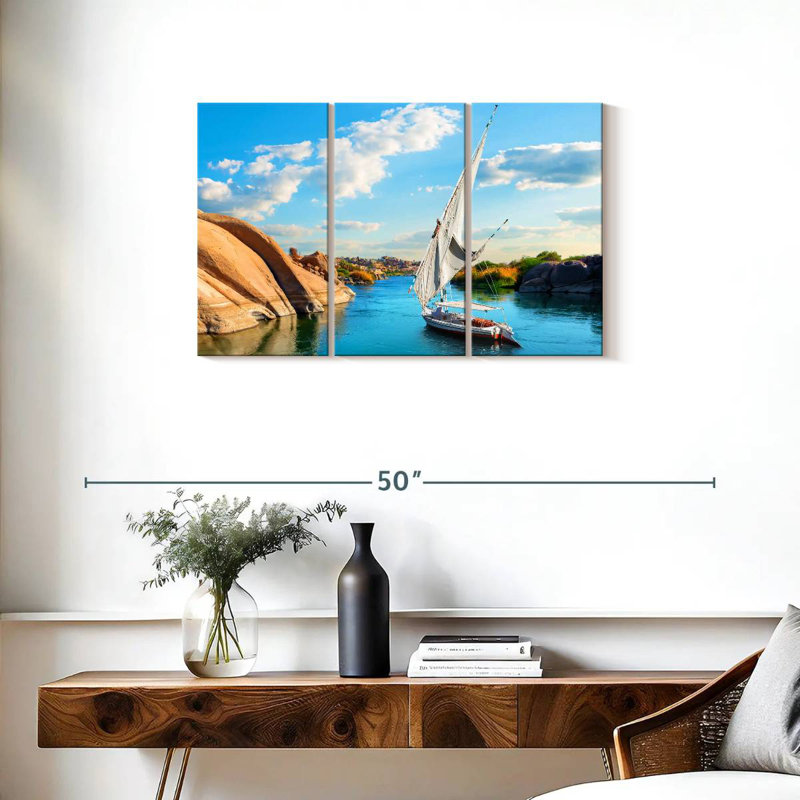 Meil River Nile Boat, H 20 po x l 33 po