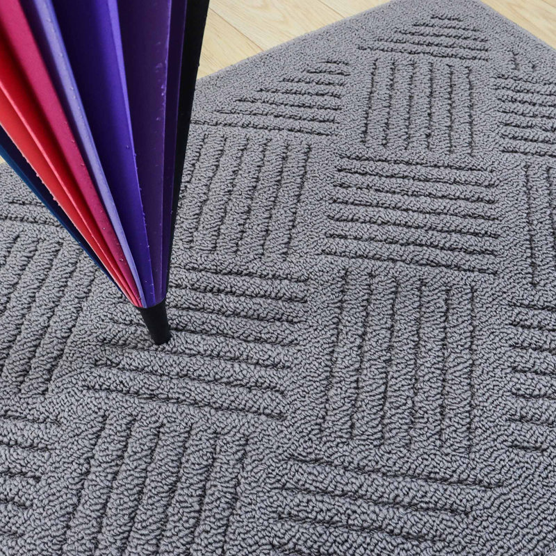 Tapis de porte d'extérieur antidérapant Erix, gris, L 24 po x L 35 po