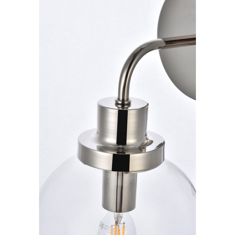 Éclairage de salle de bain à intensité variable 3 lumières Ackerson, Nickel poli, Clair, Quatre lumières