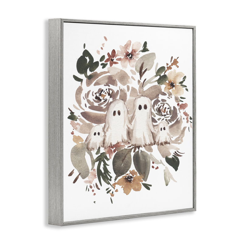  Petits fantômes avec botanique, estampe numérique par Amanda Cook, H 30 po x l 24 po, Estampe numérique Farmhouse