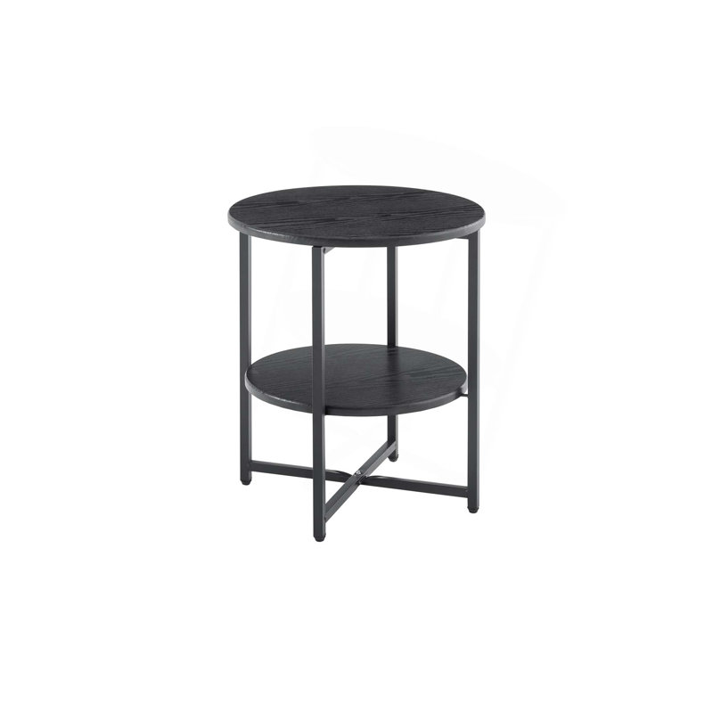 Small Round Side Table,2 Tiers Farmhouse End Table,Accent Tables For Small Spaces,Night Stands For Bedrooms Living Room,Coffee  Tables With Storage Shelf