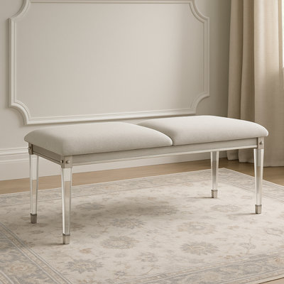 Banc rembourré avec pieds en acrylique Boucle