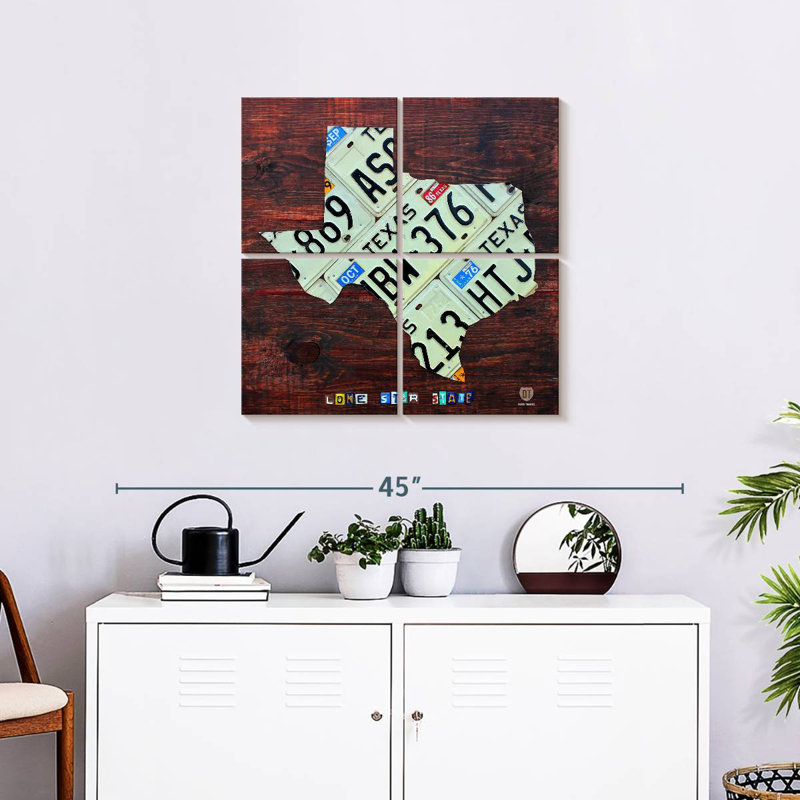 Plaque Alias Texas, H 26 po x l 26 po
