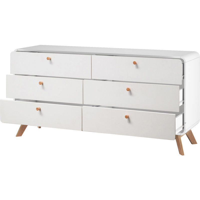 Allensby 150cm W 6 - Drawer Chest of Drawers, White