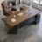 Tan+Black Rectangular Solid Wood+Iron desks-108304472-108304474