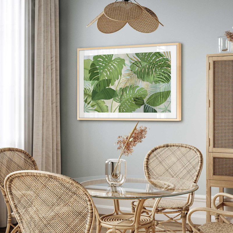 «Tropical Jade Oasis» encadré sur papier par Max Maxx Print, Érable brut, H 12 po x l 15 po x P 1,25 po