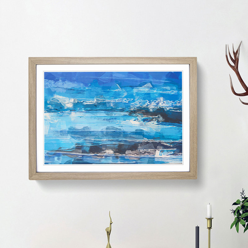 Close Your Eyes in Abstract - Picture Frame Graphic Art Print, 62cm H x 87cm W x 2cm D, Oak Framed