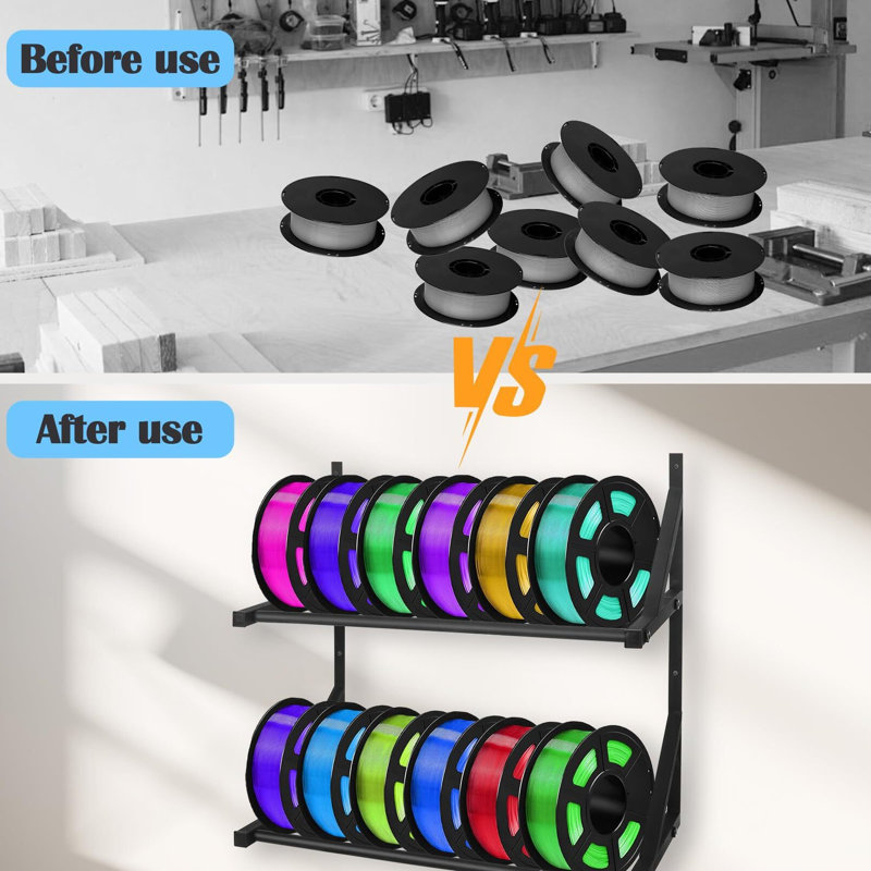 3D Printer Stand,  3D Printer Filament Storage Rack Wall Mount For PLA, ABS, TPU, Nylon Filaments (shelf Only)