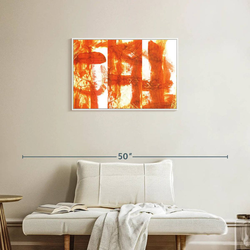 Orange noisette, Cadre flottant blanc, 31 po x 21 po