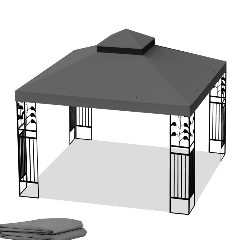 Auvent de remplacement pour abri de jardin 10 x 10 pi - Eau protégée à deux niveaux Profitez d'un moment de détente en couches grises