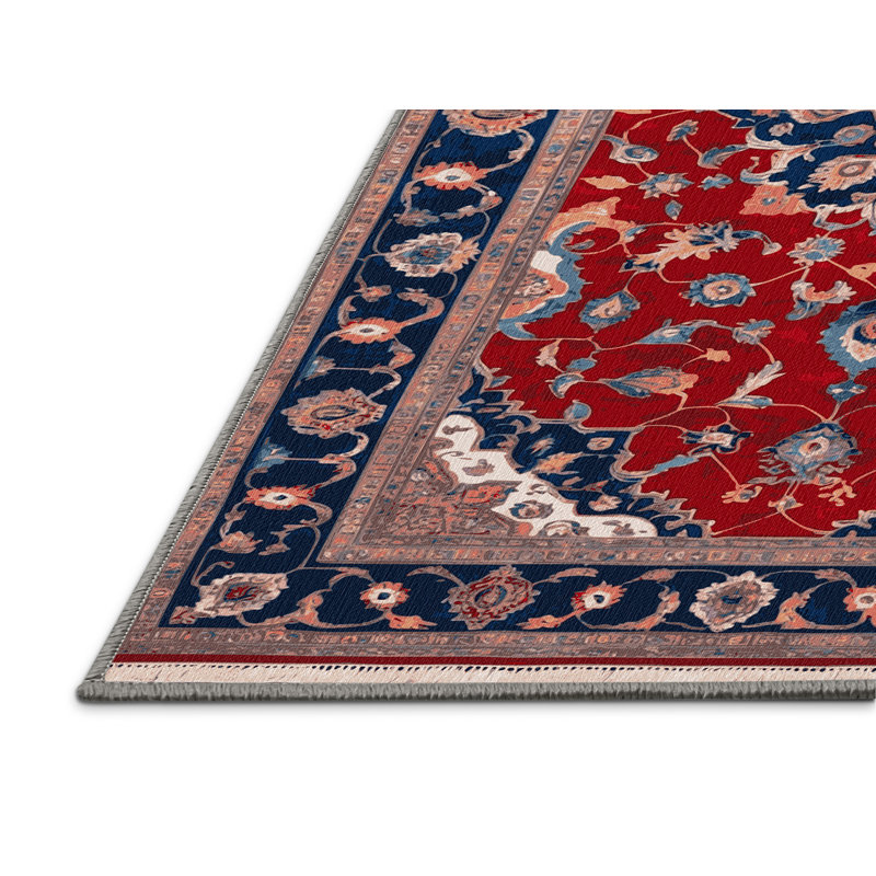 Tapis brun Tabriz lavable à la machine, Rectangulaire 8 pi x 12 pi