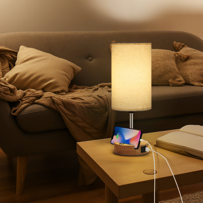 Tiream Wood USB Table Lamp