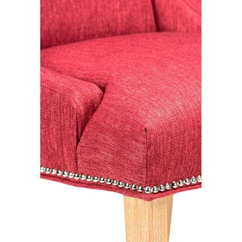 Chaise parsons rembourrée Anaisia, Naturel, Rubis