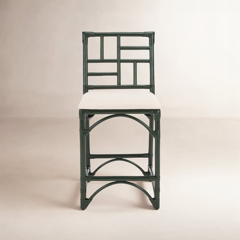 Tabouret de bar avec coussin Christine, Forest Green