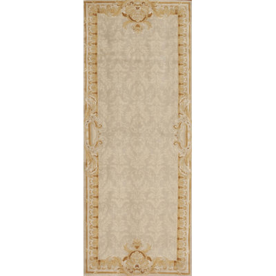 Savonnerie One-of-a-Kind 3' X 8' Runner Wool Area Rug in