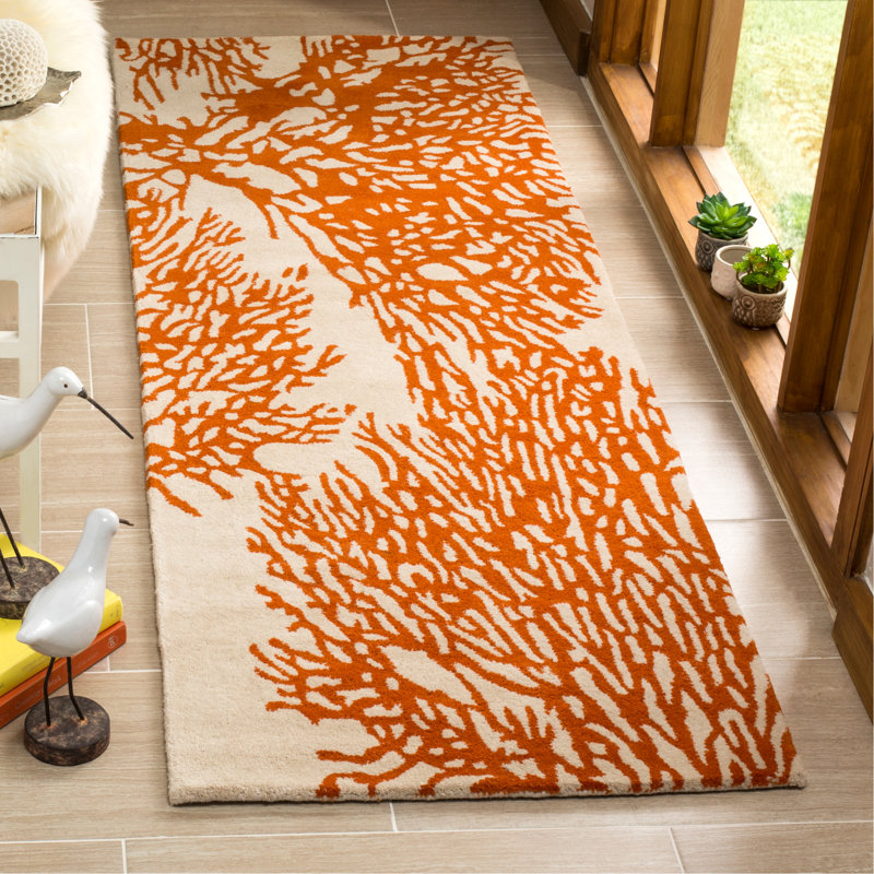 Tapis floral en laine touffeté à la main Wimborne, Rectangle 8 pi x 10 pi