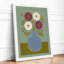 Blooms In Striped Vase Botanical - Print-1755547140-1755547138