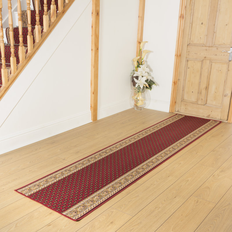 Acree Looped/Hooked Red Indoor Rug, Runner 66 x 240cm