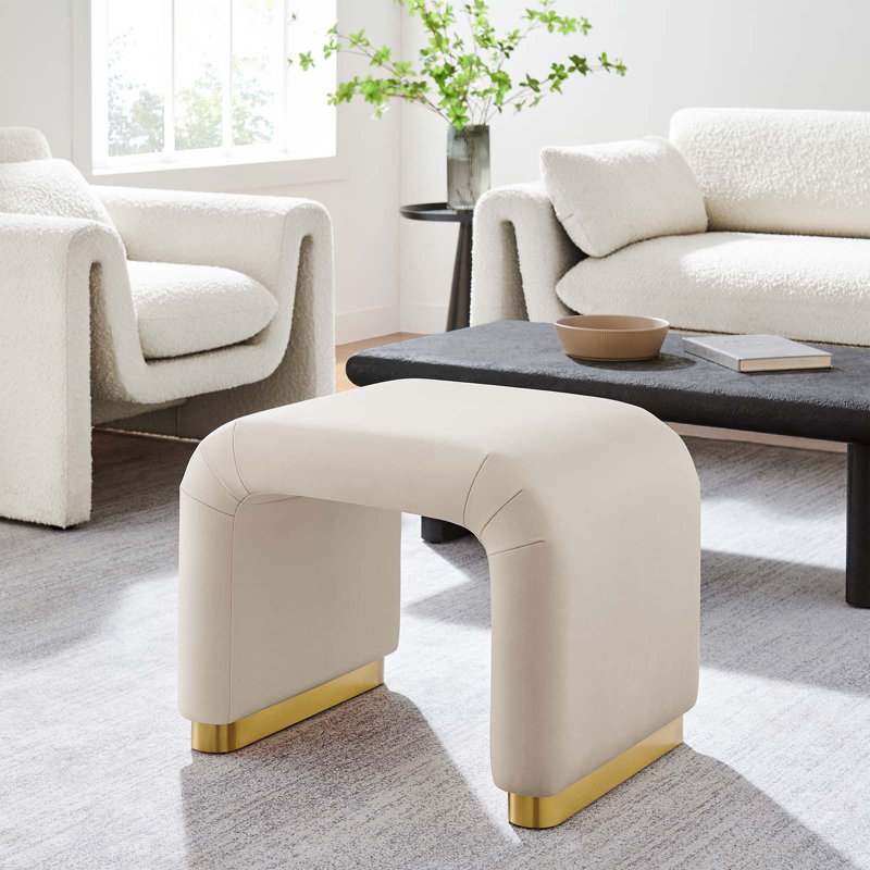 Tabouret d'appoint Modway Koda, Amande / laiton doré