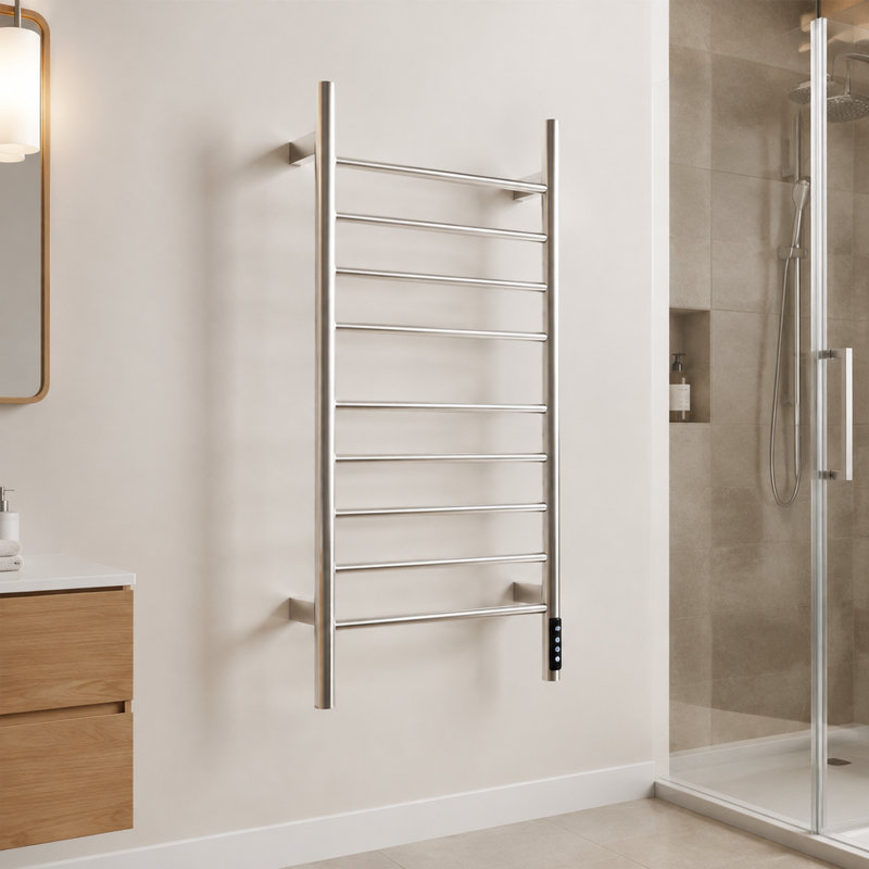 Grand porte-serviettes chauffant en nickel