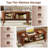 39.37" Wide Modern Oval Coffee Table with Tapered Legs & Slatted Storage Compartment