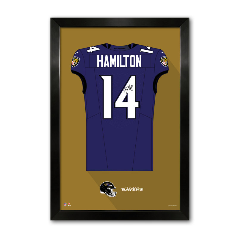 NFL-PA BALTIMORE RAVENS MARK ANDREWS 89 IMPRESSION DE MAILLOT ENCADRÉE 14"X20" VIOLET, NFL Baltimore Ravens, Mark Andrews