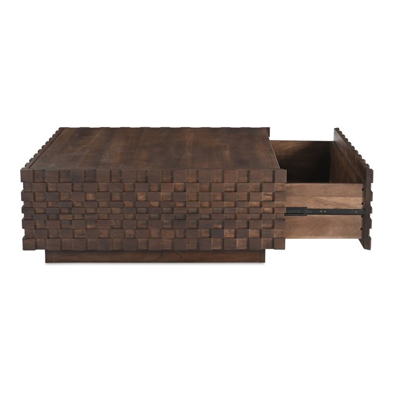 Givens 42" Carved Wood Storage Coffee Table